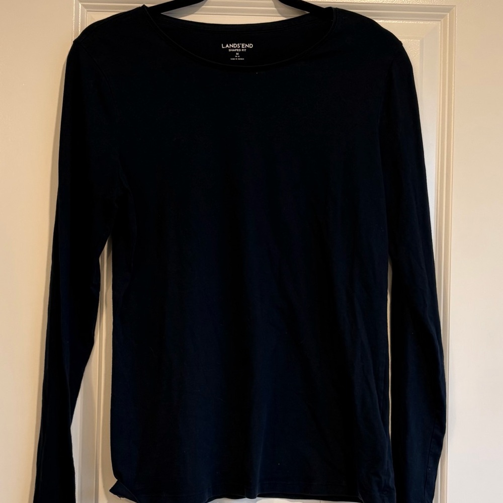 Lands' End Classic Blue Long Sleeve Top